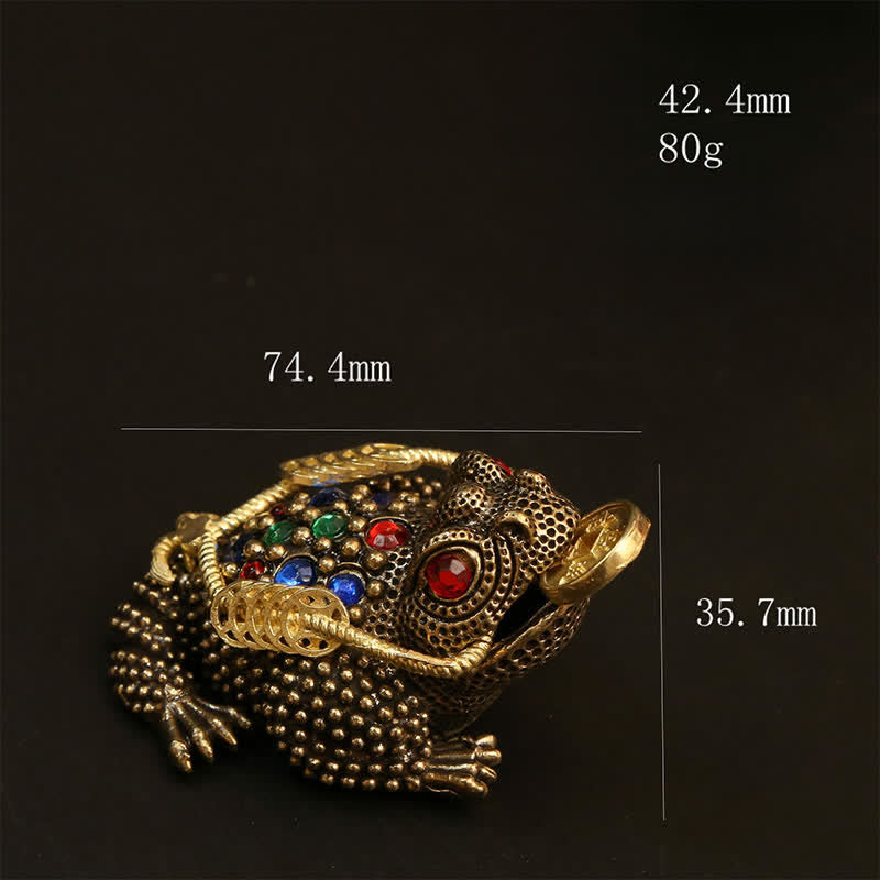 Nimara Ritual Brass Three Legged Money Frog Wealth & Fortune Symbol