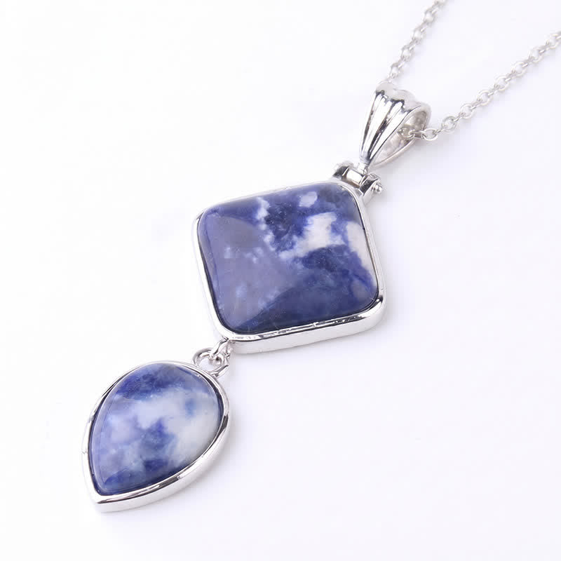 Nimara Ritual Natural Stone Opal Double Pendant Calm Necklace