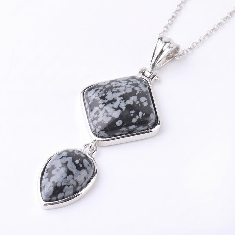 Nimara Ritual Natural Stone Opal Double Pendant Calm Necklace