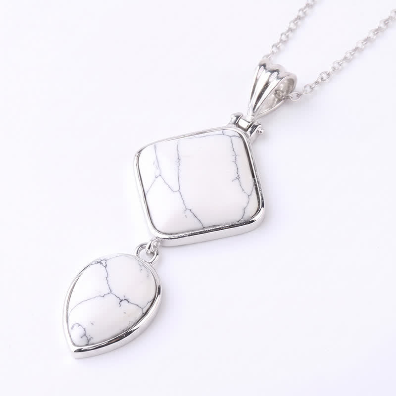Nimara Ritual Natural Stone Opal Double Pendant Calm Necklace