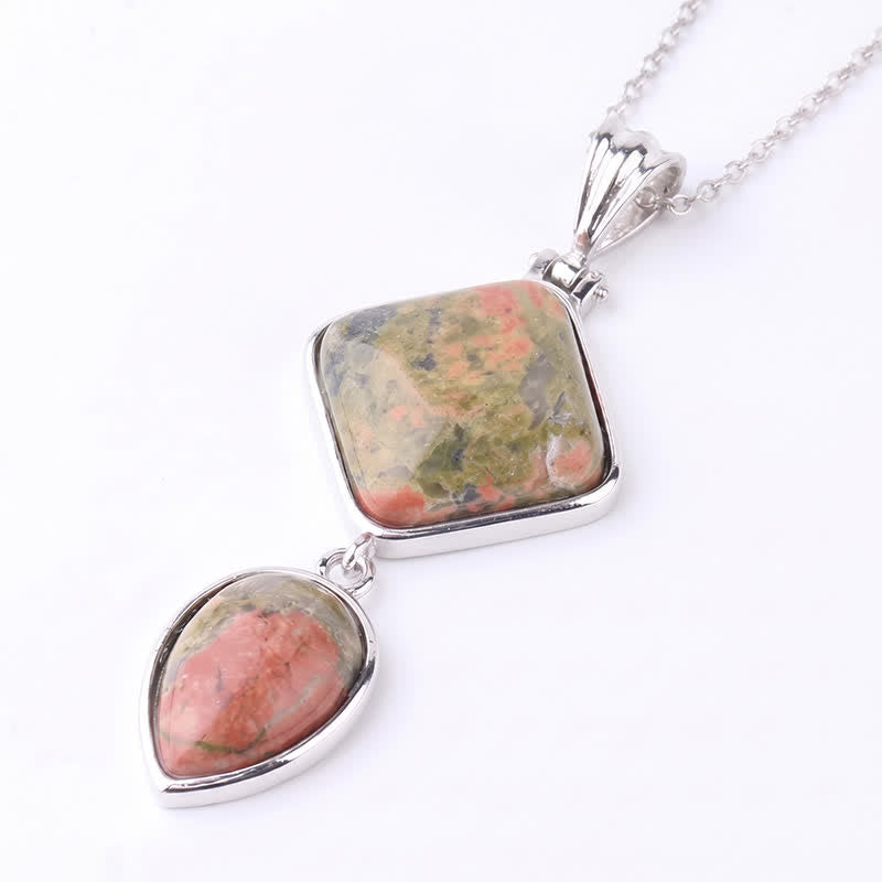 Nimara Ritual Natural Stone Opal Double Pendant Calm Necklace