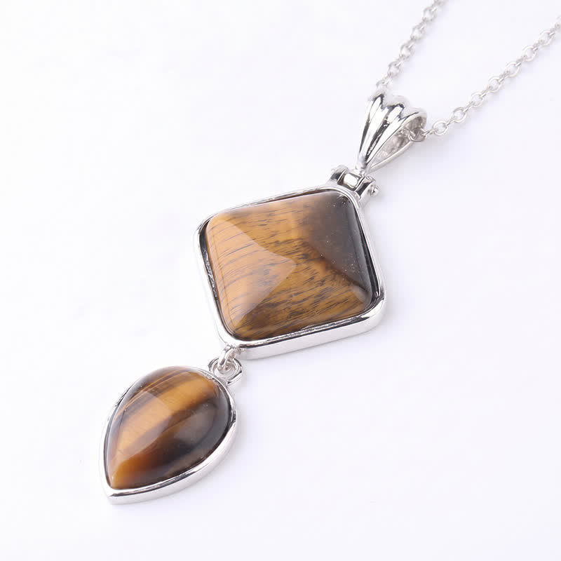 Nimara Ritual Natural Stone Opal Double Pendant Calm Necklace