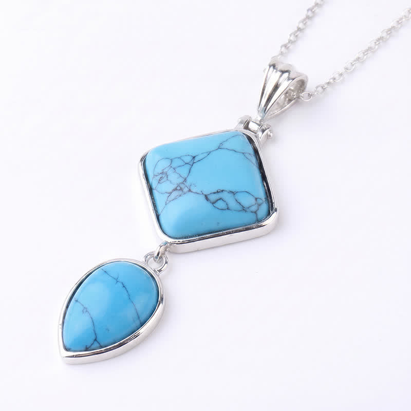 Nimara Ritual Natural Stone Opal Double Pendant Calm Necklace