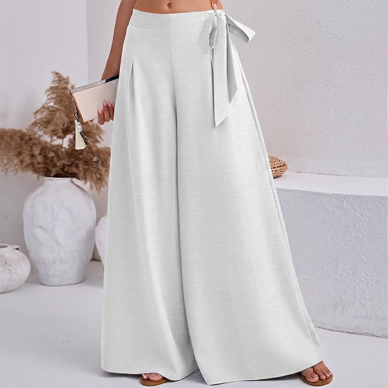 Nimara Ritual Spring Casual Retro Plain Drawstring Women's Wide Leg Pants With Pockets