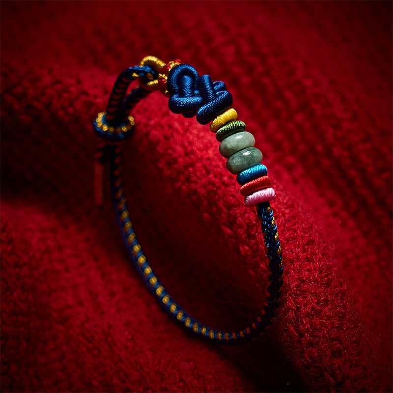 Nimara Ritual Hand-Woven Chinese Knotting Luck Jade String Bracelet