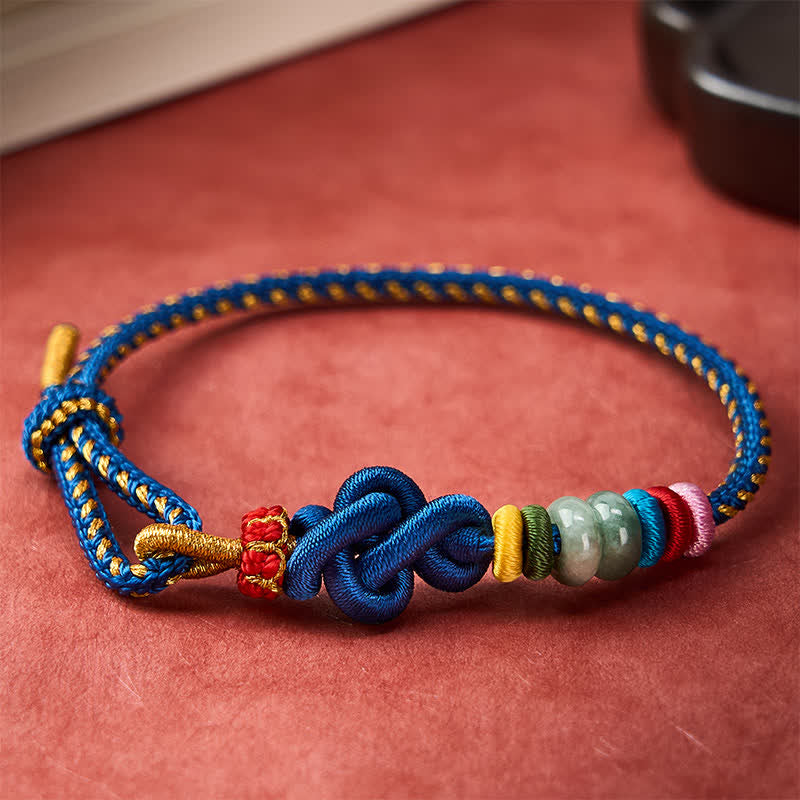 Nimara Ritual Hand-Woven Chinese Knotting Luck Jade String Bracelet