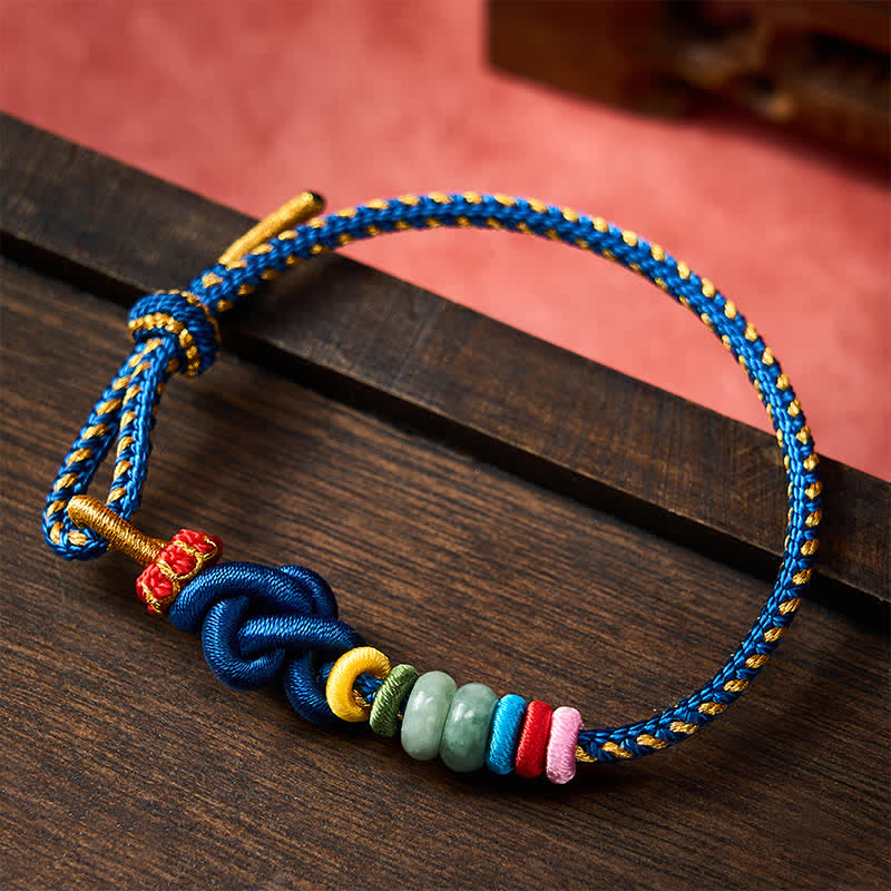 Nimara Ritual Hand-Woven Chinese Knotting Luck Jade String Bracelet