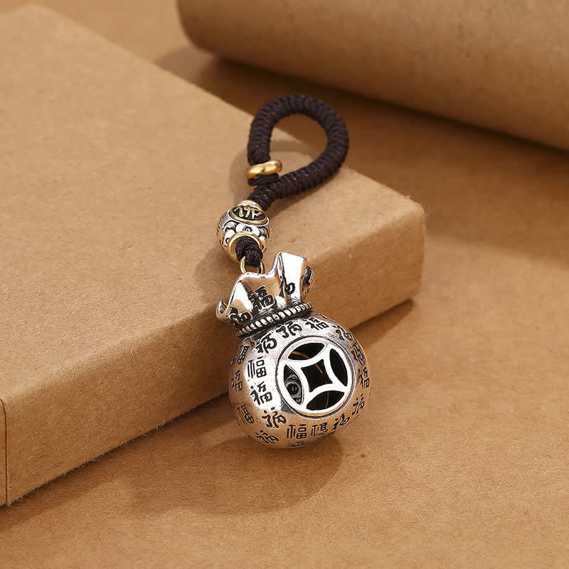 Nimara Ritual Copper Fu Character Moneybag Blessing Keychains
