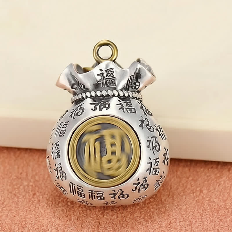 Nimara Ritual Copper Fu Character Blessing Fortune Bag Keychains
