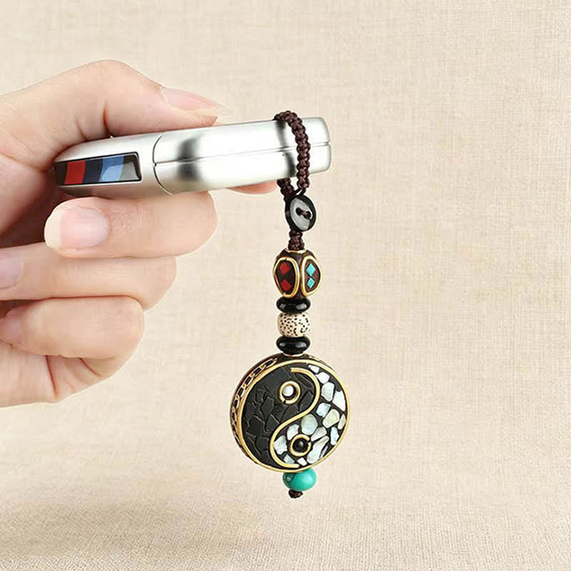 Nimara Ritual Wenge Wood Yin Yang Pendant Harmony Keychains