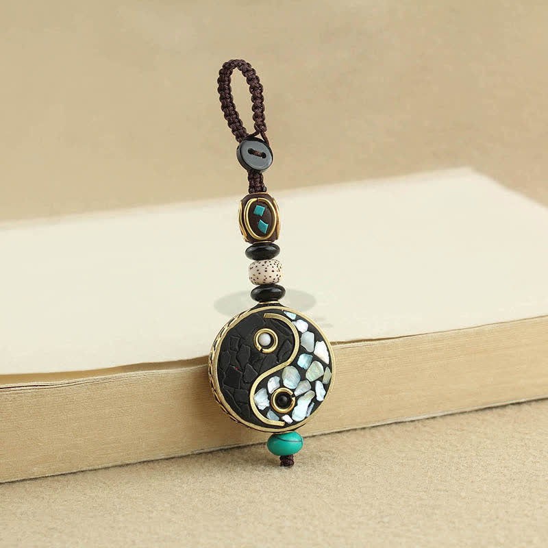 Nimara Ritual Wenge Wood Yin Yang Pendant Harmony Keychains