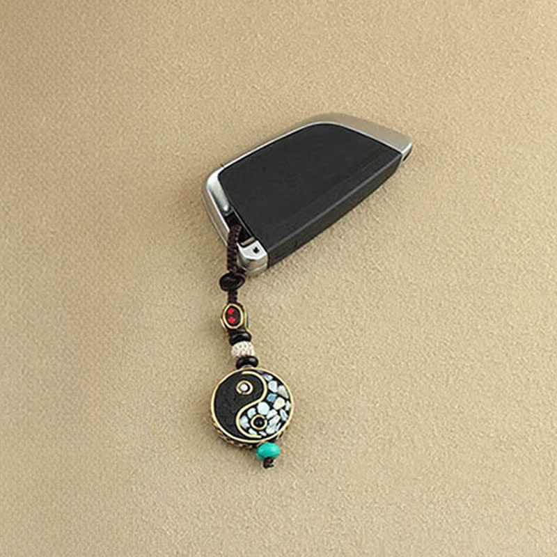 Nimara Ritual Wenge Wood Yin Yang Pendant Harmony Keychains