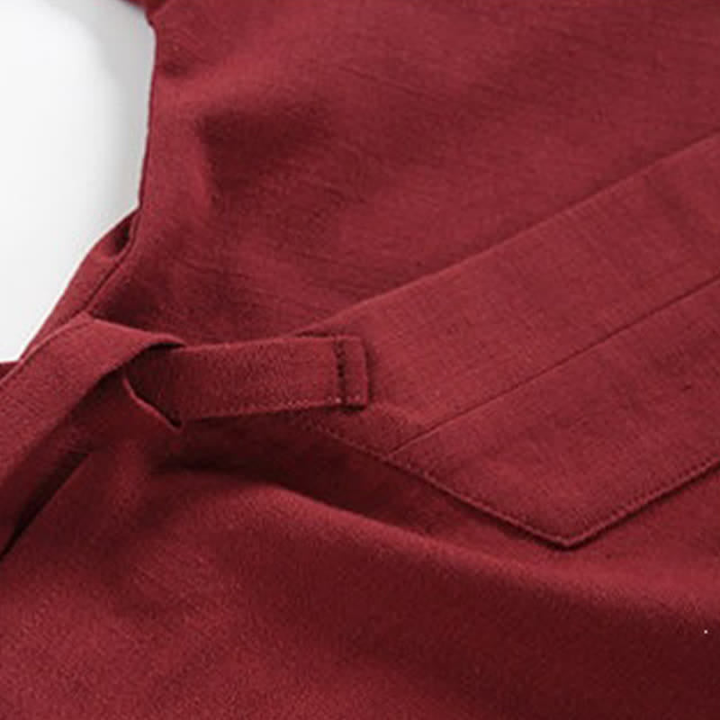 Nimara Ritual Spring Summer Minimalist Drawstring Solid Cotton Linen Men's Kimono