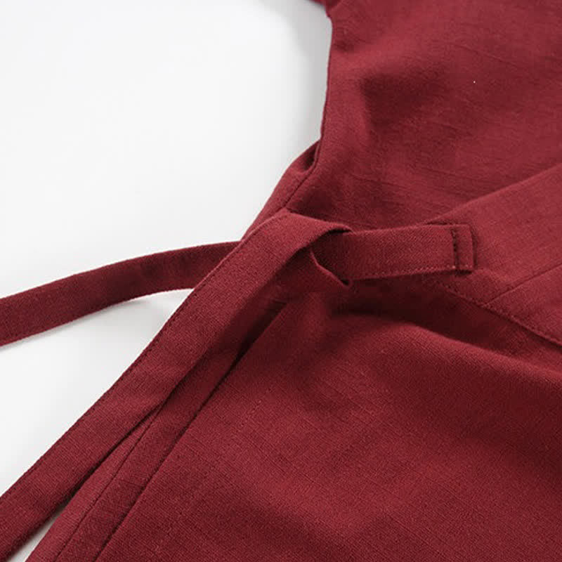 Nimara Ritual Spring Summer Minimalist Drawstring Solid Cotton Linen Men's Kimono