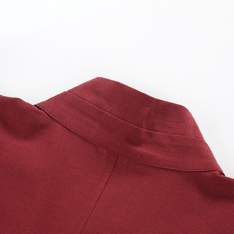 Nimara Ritual Spring Summer Minimalist Drawstring Solid Cotton Linen Men's Kimono