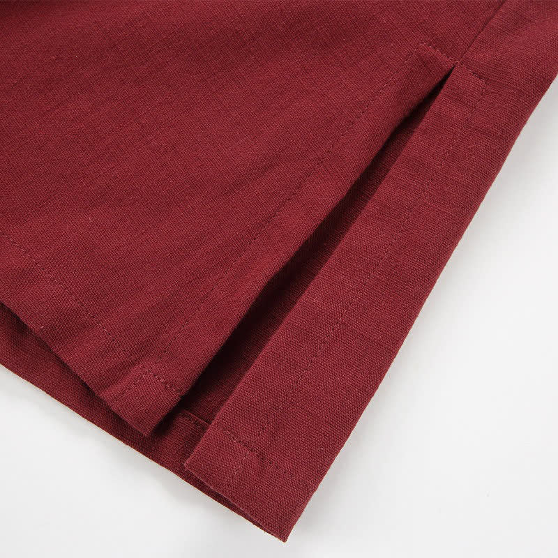 Nimara Ritual Spring Summer Minimalist Drawstring Solid Cotton Linen Men's Kimono