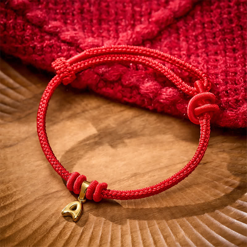 Nimara Ritual Titanium Steel Letter Red String Faith Bracelet