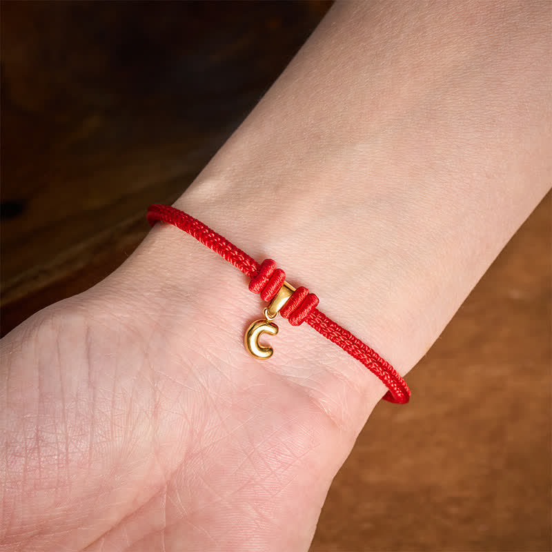 Nimara Ritual Titanium Steel Letter Red String Faith Bracelet