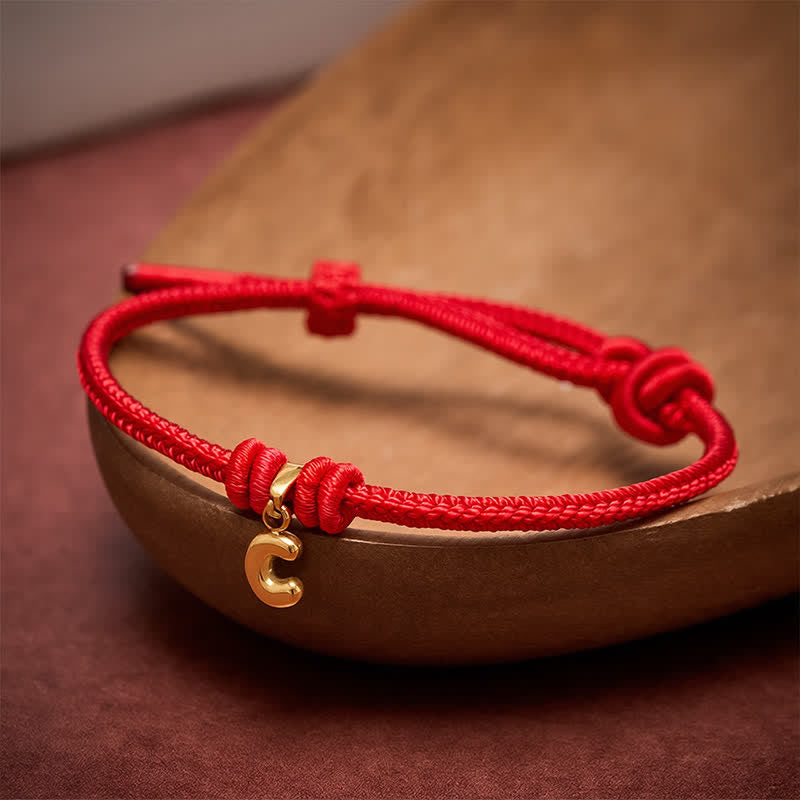 Nimara Ritual Titanium Steel Letter Red String Faith Bracelet