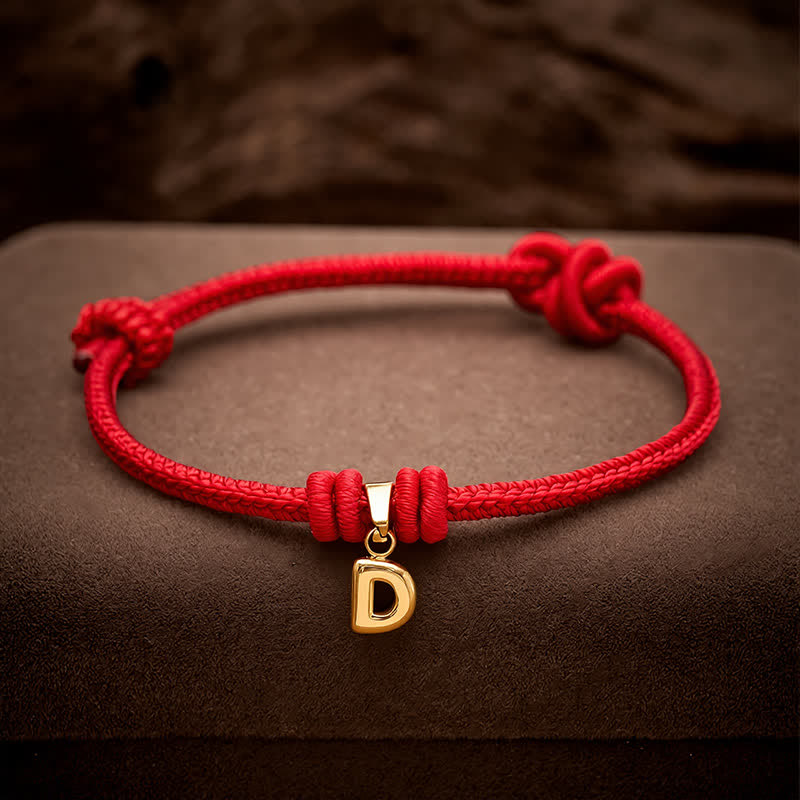 Nimara Ritual Titanium Steel Letter Red String Faith Bracelet
