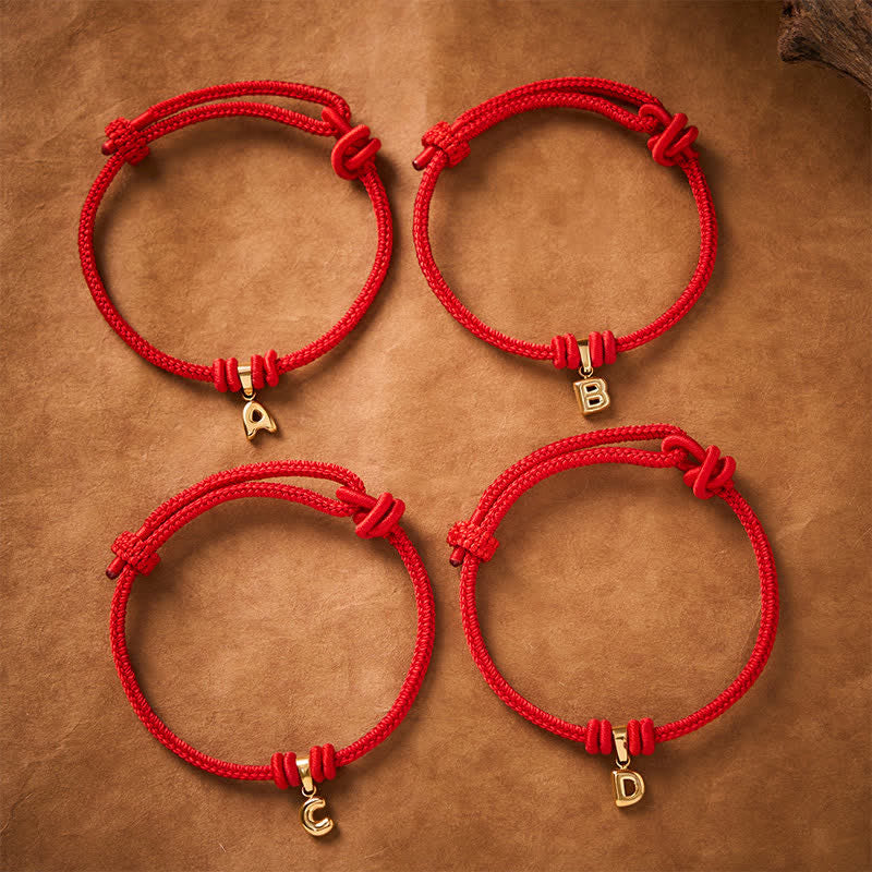 Nimara Ritual Titanium Steel Letter Red String Faith Bracelet