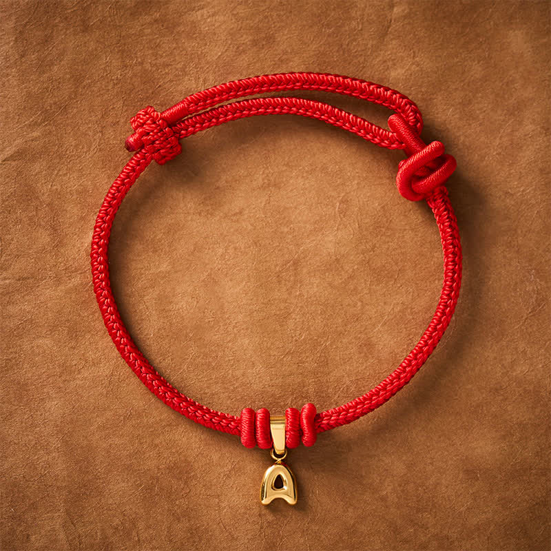 Nimara Ritual Titanium Steel Letter Red String Faith Bracelet