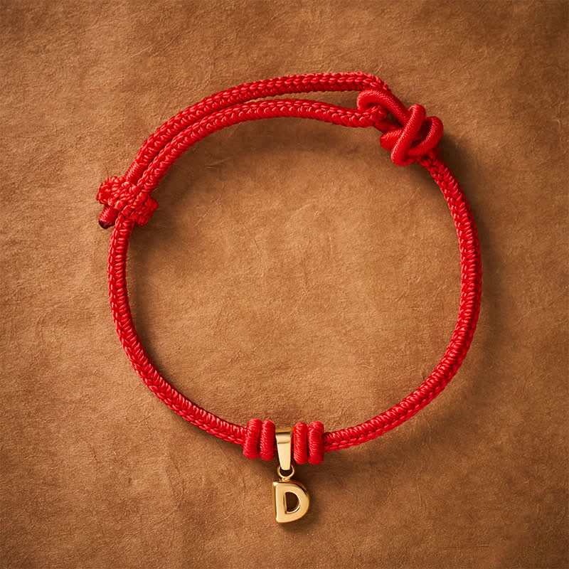 Nimara Ritual Titanium Steel Letter Red String Faith Bracelet
