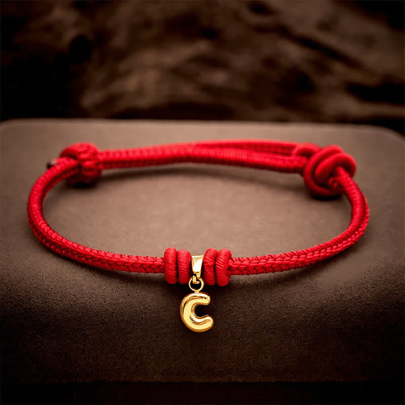 Nimara Ritual Titanium Steel Letter Red String Faith Bracelet