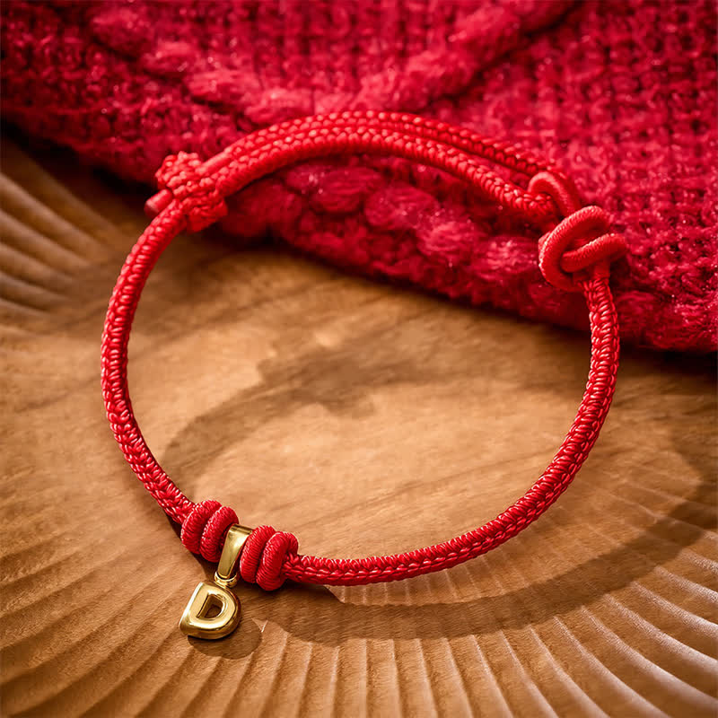 Nimara Ritual Titanium Steel Letter Red String Faith Bracelet