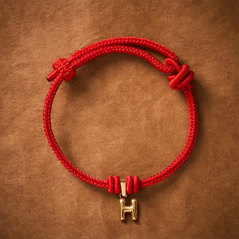 Nimara Ritual Titanium Steel Letter Red String Faith Bracelet
