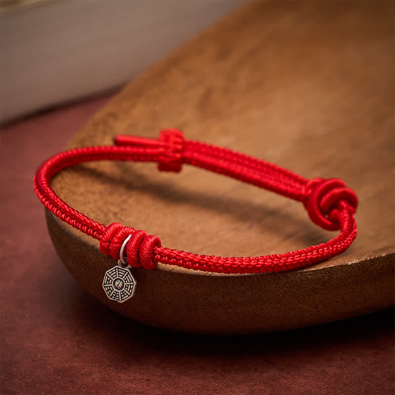 Nimara Ritual 925 Sterling Silver Bagua Red String Connection Bracelet