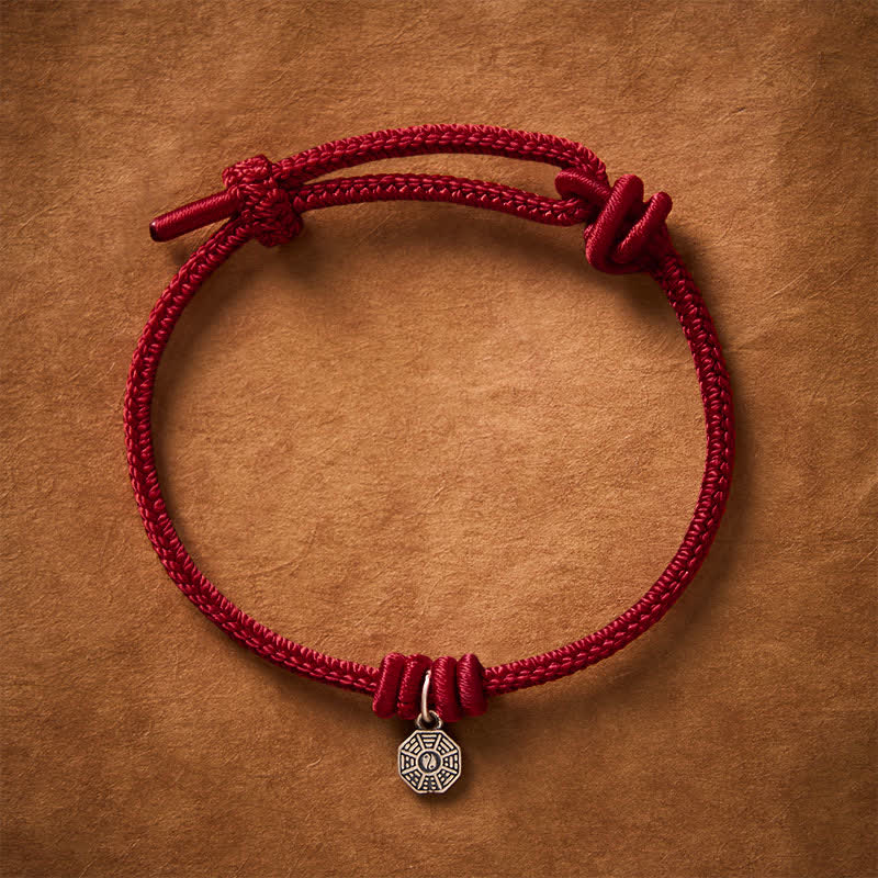 Nimara Ritual 925 Sterling Silver Bagua Red String Connection Bracelet