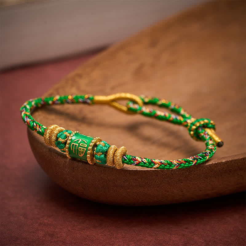 Nimara Ritual Fu Character Green String Happiness Bracelet