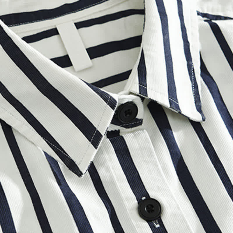 Nimara Ritual Spring Casual Classic Button-Up Striped Men's Long Sleeve Shirts With Pocket