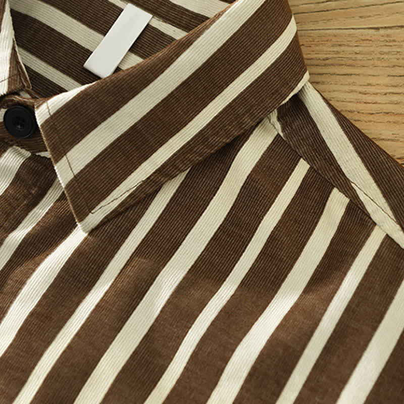 Nimara Ritual Spring Casual Classic Button-Up Striped Men's Long Sleeve Shirts With Pocket