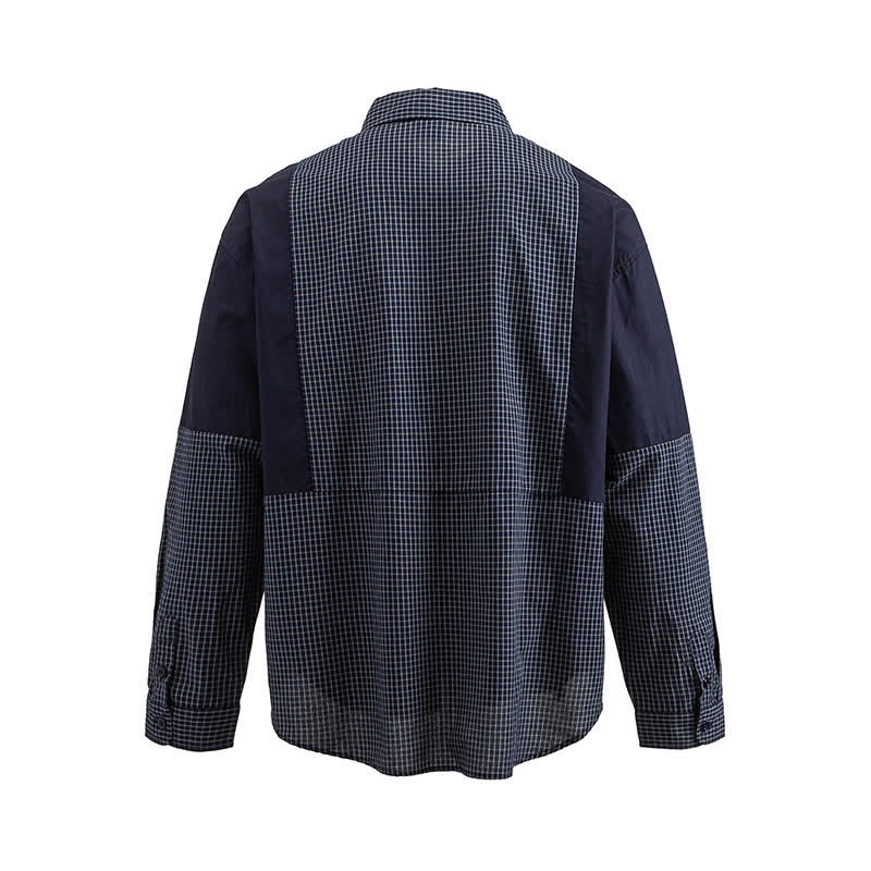 Nimara Ritual Spring Fall Vintage Button-Up Plaid Men's Long Sleeve Shirts With Pocket