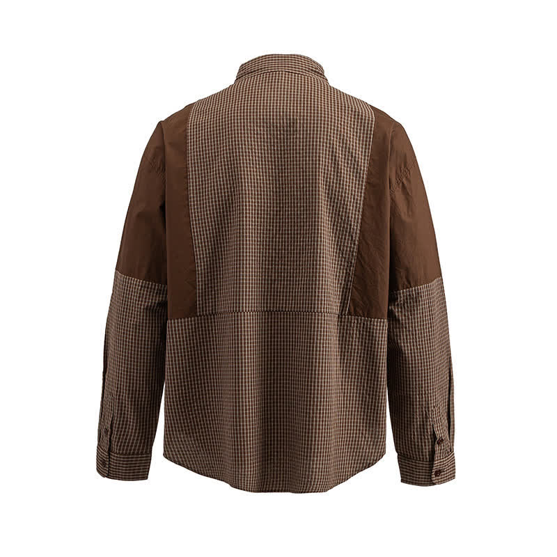 Nimara Ritual Spring Fall Vintage Button-Up Plaid Men's Long Sleeve Shirts With Pocket