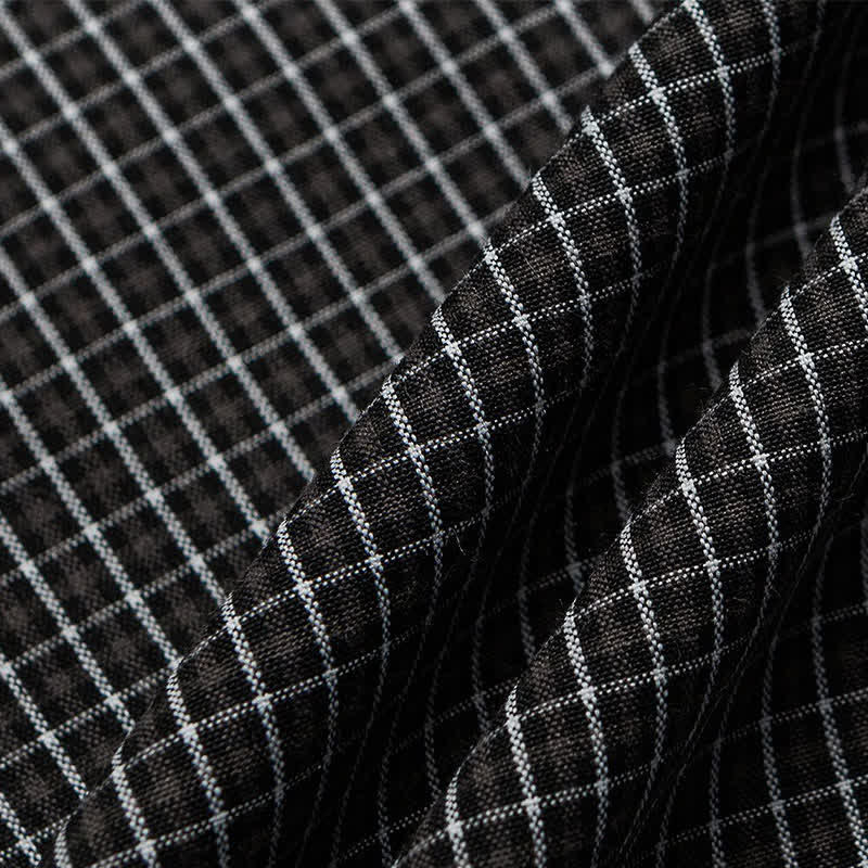 Nimara Ritual Spring Fall Vintage Button-Up Plaid Men's Long Sleeve Shirts With Pocket