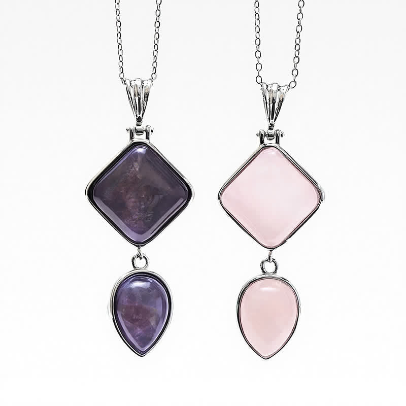Nimara Ritual Natural Stone Opal Double Pendant Calm Necklace