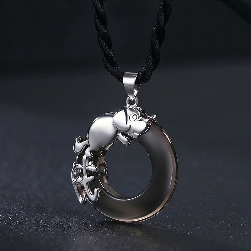 Nimara Ritual Chinese Zodiac Peace Buckle Fortune Pendant Necklace