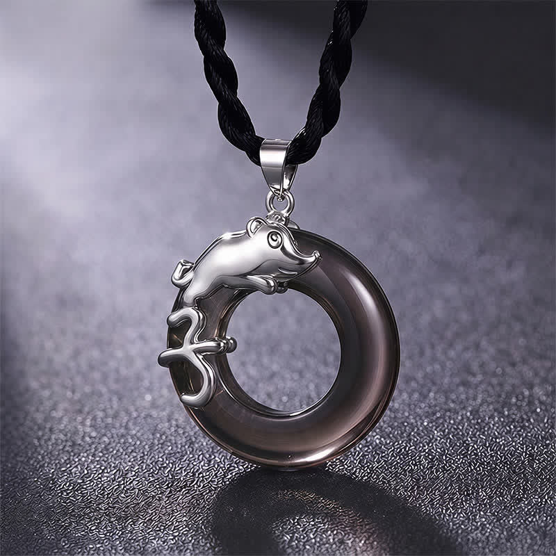 Nimara Ritual Chinese Zodiac Peace Buckle Fortune Pendant Necklace