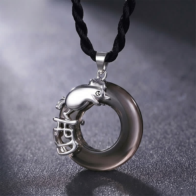 Nimara Ritual Chinese Zodiac Peace Buckle Fortune Pendant Necklace