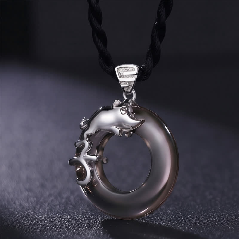 Nimara Ritual Chinese Zodiac Peace Buckle Fortune Pendant Necklace