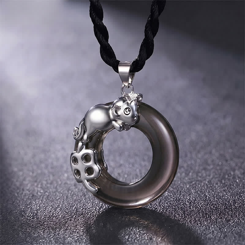 Nimara Ritual Chinese Zodiac Peace Buckle Fortune Pendant Necklace