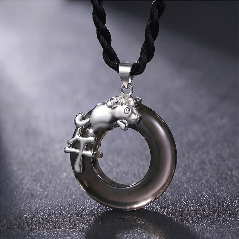 Nimara Ritual Chinese Zodiac Peace Buckle Fortune Pendant Necklace