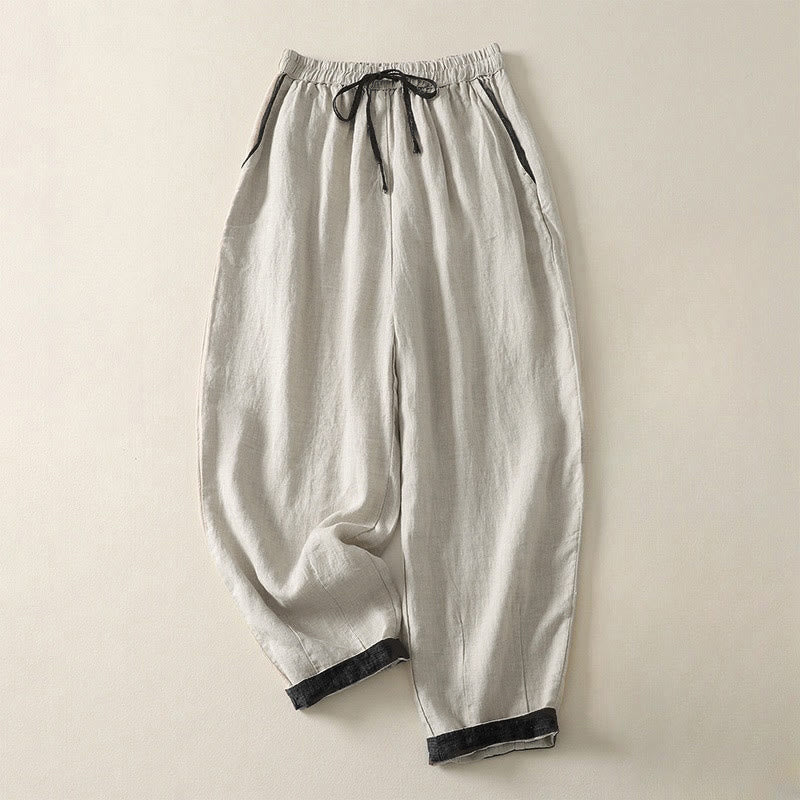 Nimara Ritual Summer Casual Pure Color Drawstring Women's Harem Pants With Pockets