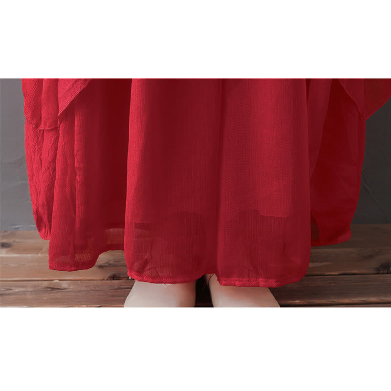 Nimara Ritual V-Neck Midi Tunic Dress Wide Leg Pants Meditation Zen Practice Dance Clothing