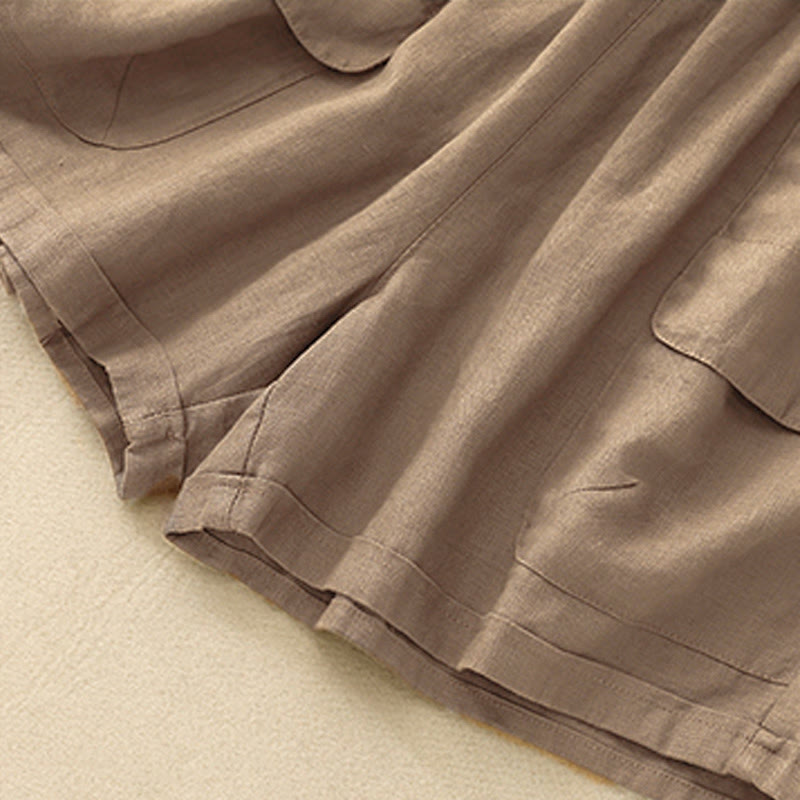 Nimara Ritual Summer Casual Plain Women's Elasti Straight Shorts With Pockets