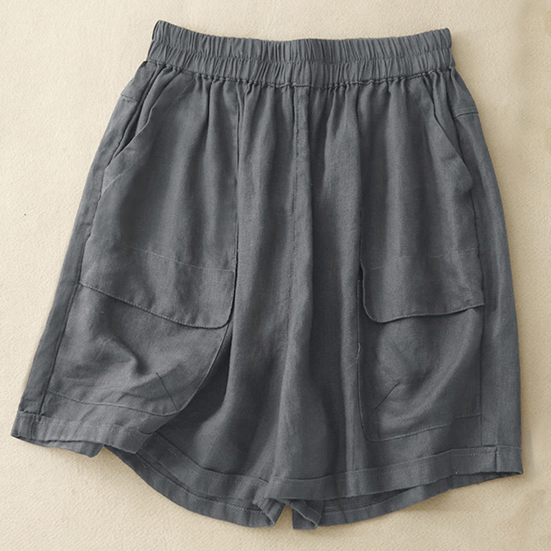 Nimara Ritual Summer Casual Plain Women's Elasti Straight Shorts With Pockets