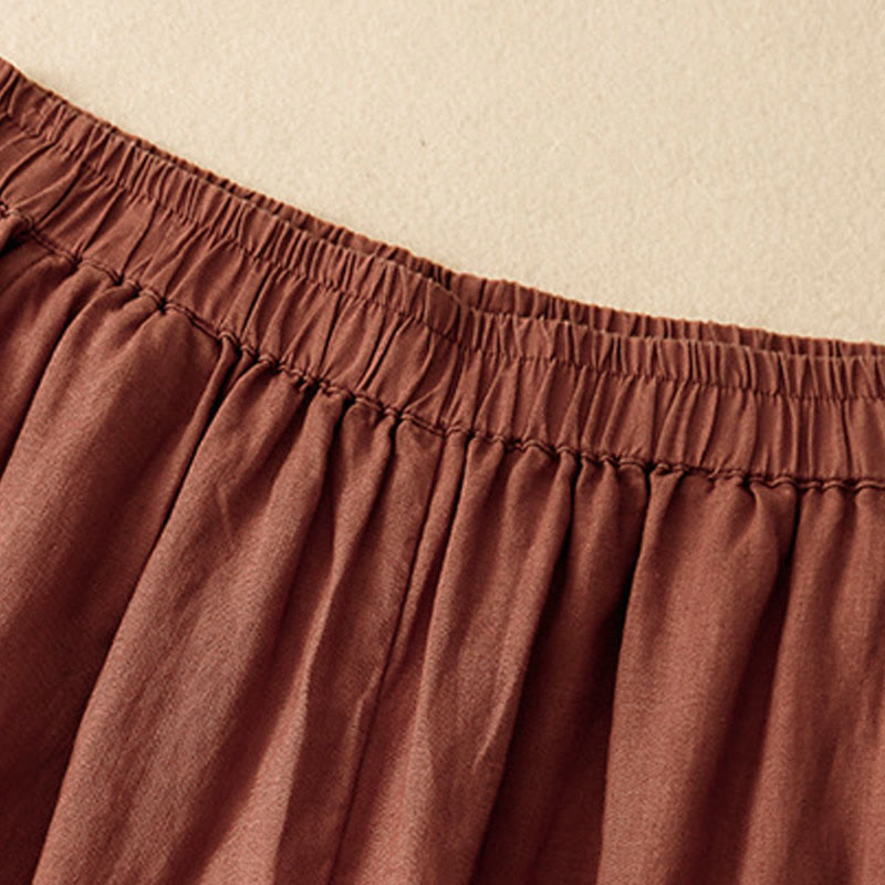 Nimara Ritual Casual Plain Cropped Pants Women's Linen Harem Pants With Pockets